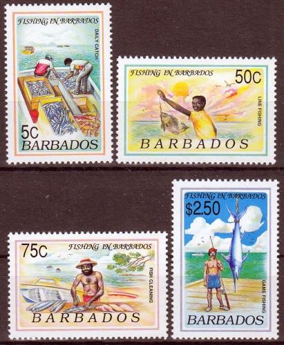 Barbados MiNr. 774/77 ** Fischerei um Barbados