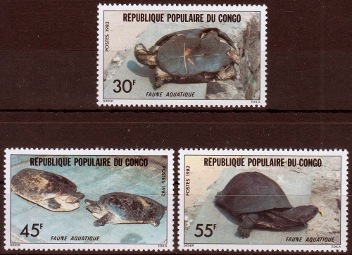 Kongo (Brazza.) MiNr. 890/92 ** Schildkröten