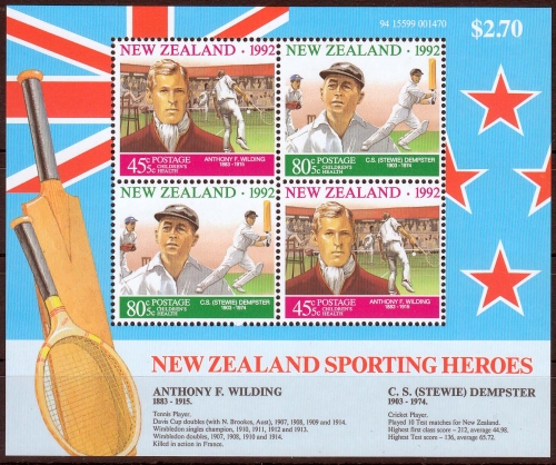 Neuseeland MiNr. Bl. 34 ** Gesundheit der Kinder: Sportler