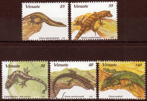 Vanuatu MiNr. 976/80 ** Echsen