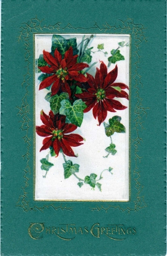 AK Weihnachtsgrüsse, gelaufen Prägekarte