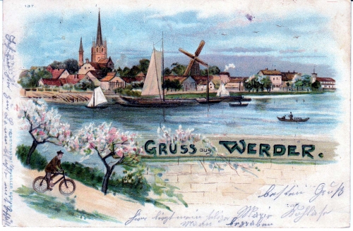 AK Gruss aus Werder, gelaufen