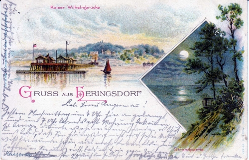 AK Gruss aus Heringsdorf, gelaufen