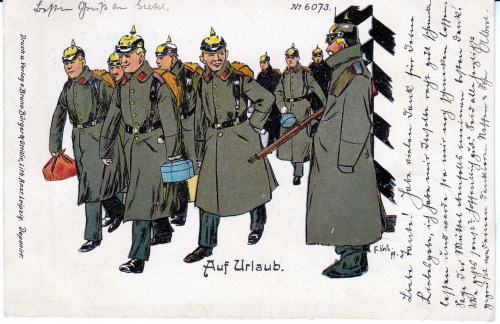 AK Auf Urlaub, Soldaten, gelaufen
