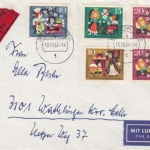 Bund Wohlfahrtsmarken (MiNr. 447/50) auf Brief vom 10.10.1964
