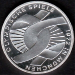 10 DM Olympiade Verschlungene Arme, 1972