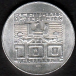 Österreich 100 Schilling 1000 Jahre Kärnten - Herzogstuhl 1976 640er Silber