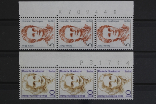 Berlin, MiNr. 806+833, 3er Streifen, re. Rand, Bogenzähler, postfrisch