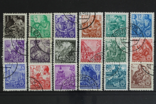 DDR, MiNr. 362-379, Nachdruck, gestempelt