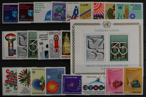 UNO - Genf, MiNr. 88-110, Jahrgang 1980, 1981 + 1982, postfrisch