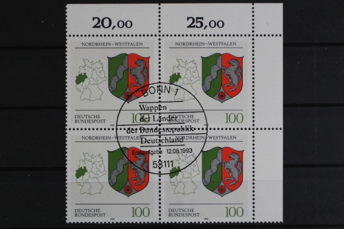 Deutschland (BRD), MiNr. 1663, 4er Block, Ecke rechts oben, ESST