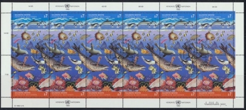 UNO Wien, Fische, MiNr. 127-128 KB, gestempelt