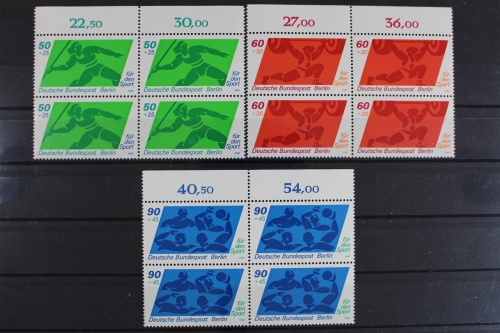 Berlin, MiNr. 621-623, 4er Block, Oberrand, postfrisch