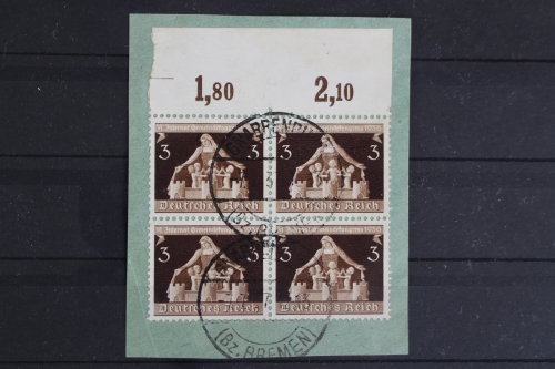 Deutsches Reich, MiNr. 617, 4er Block, Oberrand, Briefstück