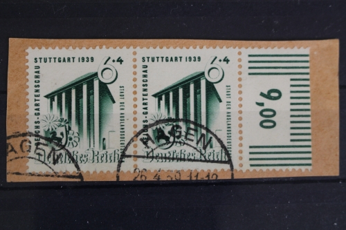Deutsches Reich, MiNr. 692, waag. Paar, rechter Rand, Briefstück
