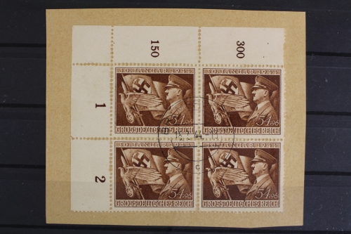 Deutsches Reich, MiNr. 865, 4er Block, Ecke links oben, Briefstück