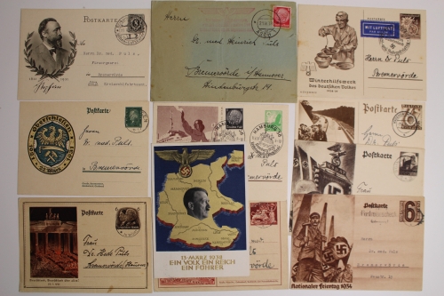 Deutsches Reich, 11 Ganzsachen und Belege aus den 1930er Jahren