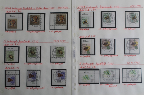 Berlin, Jahrgang 1984, MiNr. 708-729, nur Eckränder, postfrisch + gestempelt