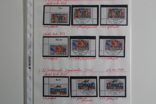 Berlin, Jahrgang 1989, MiNr. 836-859, nur Eckränder, postfrisch + gestempelt