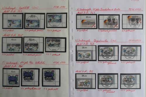 Berlin, Jahrgang 1990, MiNr. 860-879, nur Eckränder, postfrisch + gestempelt