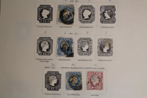 Portugal ca. 1855-1928, gestempelte Sammlung mit guten Ausgaben