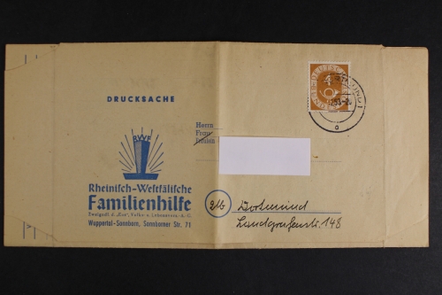Wuppertal - Sonnborn, Rheinisch-Westfälische Familienhilfe, Mahnvordruck