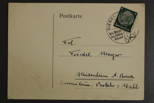 Giengen / Brenz, Sonderstempel "Die Wiege des Teddy-Bären", ca. 1936-1939