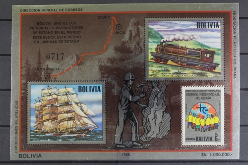 Bolivien, Schiffe, MiNr. Block 157, postfrisch