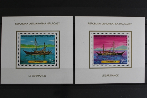 Madagaskar, Schiffe, MiNr. Block 40 + 41 A, postfrisch