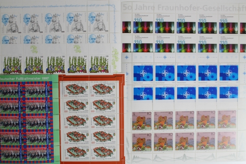 Deutschland (BRD) Kleinbogen-Partie, 12 verschiedene postfrische Ausgaben