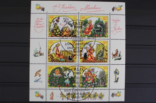 DDR, MiNr. 2914-2919 Kleinbogen, oben nicht ganz durchgezähnt, ESST