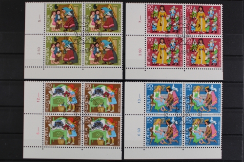 Schweiz, MiNr. 1304-1307, Viererblock, Ecke links unten, ESST