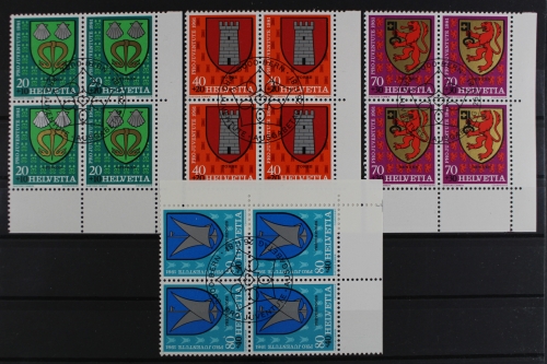 Schweiz, MiNr. 1210-1213, Viererblock, Ecke rechts unten, ESST
