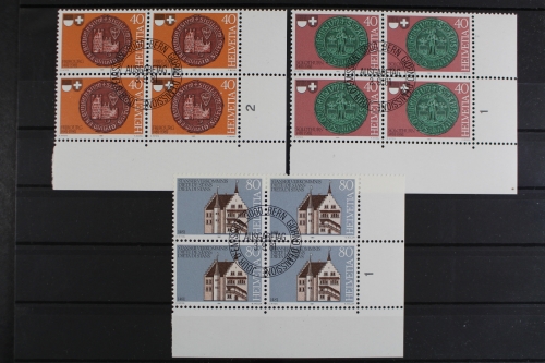 Schweiz, MiNr. 1203-1205, Viererblock, Ecke rechts unten, ESST