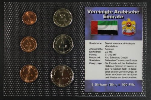 Vereinigte Arabische Emirate, BTN-Kursmünzensatz, 6 Münzen