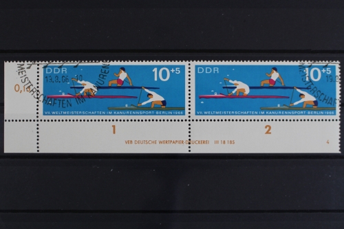 DDR, MiNr. 1202, waagerechtes Paar, Ecke links unten, DV 4, gestempelt