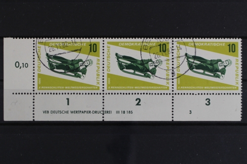 DDR, MiNr. 1156, Dreierstreifen, Ecke links unten, DV 3, gestempelt