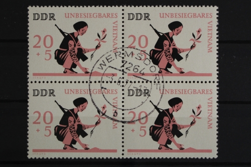 DDR, MiNr. 1220, Viererblock, gestempelt
