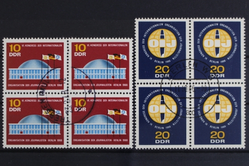 DDR, MiNr. 1212-1213, Viererblöcke, gestempelt