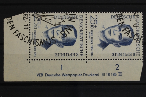 DDR, MiNr. 884, senkr. Paar, Ecke re. unten, DV III, gestempelt
