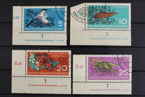 DDR, MiNr. 688-691, Ecken links unten, DV, gestempelt