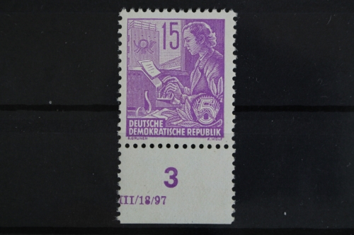 DDR, MiNr. 411, Unterrand mit restl. DV, postfrisch
