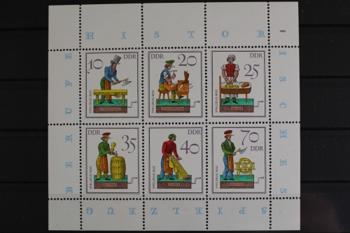 DDR, MiNr. 2758-2763 Kleinbogen, verschobene Zähnung, postfrisch