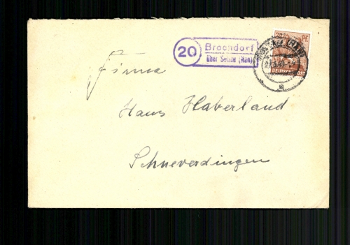 Brochdorf über Soltau, Landpoststempel, Bedarfsbeleg