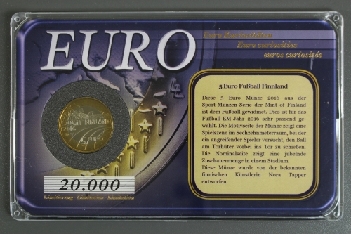 Finnland, 2 Euro Fussball, 2016, Stempelglanz / Bu