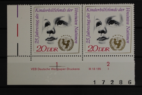 DDR, MiNr. 1690, waag. Paar, Ecke li. unten, DV I, postfrisch