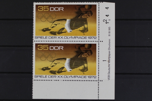 DDR, MiNr. 1757, Paar, Ecke re. unten, DV II, postfrisch
