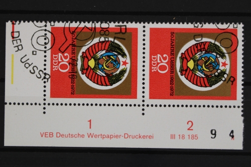 DDR, MiNr. 1813, Paar, Ecke re. unten, DV II, ESST