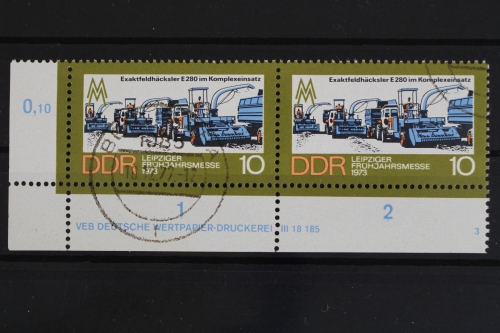 DDR, MiNr. 1832, waag. Paar, Ecke li. unten, DV 3, gestempelt