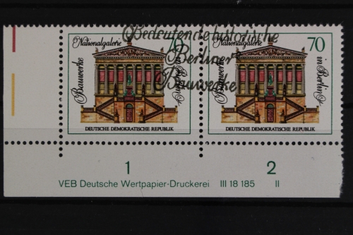 DDR, MiNr. 1666, waag. Paar, Ecke li. unten, DV II, gestempelt